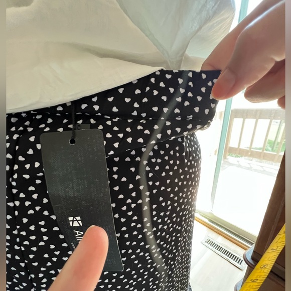 Allegra black w/ tiny hearts covering skirt w/ 4-5” ruffle flouncing hem. - Picture 7 of 12